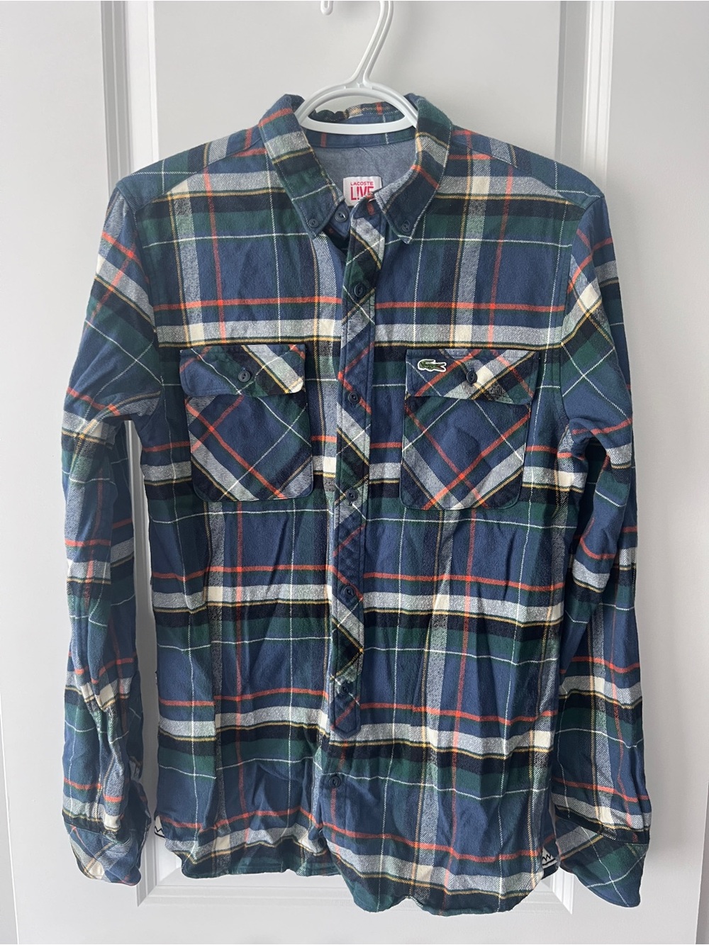 Lacoste Plaid Button-Down Flannel Shirt